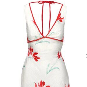 Princess Polly Mini Cream Floral Linen Dress